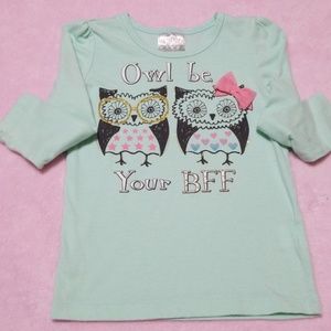 "Owl be your BFF" Girls long sleeve Tee T-Shirt